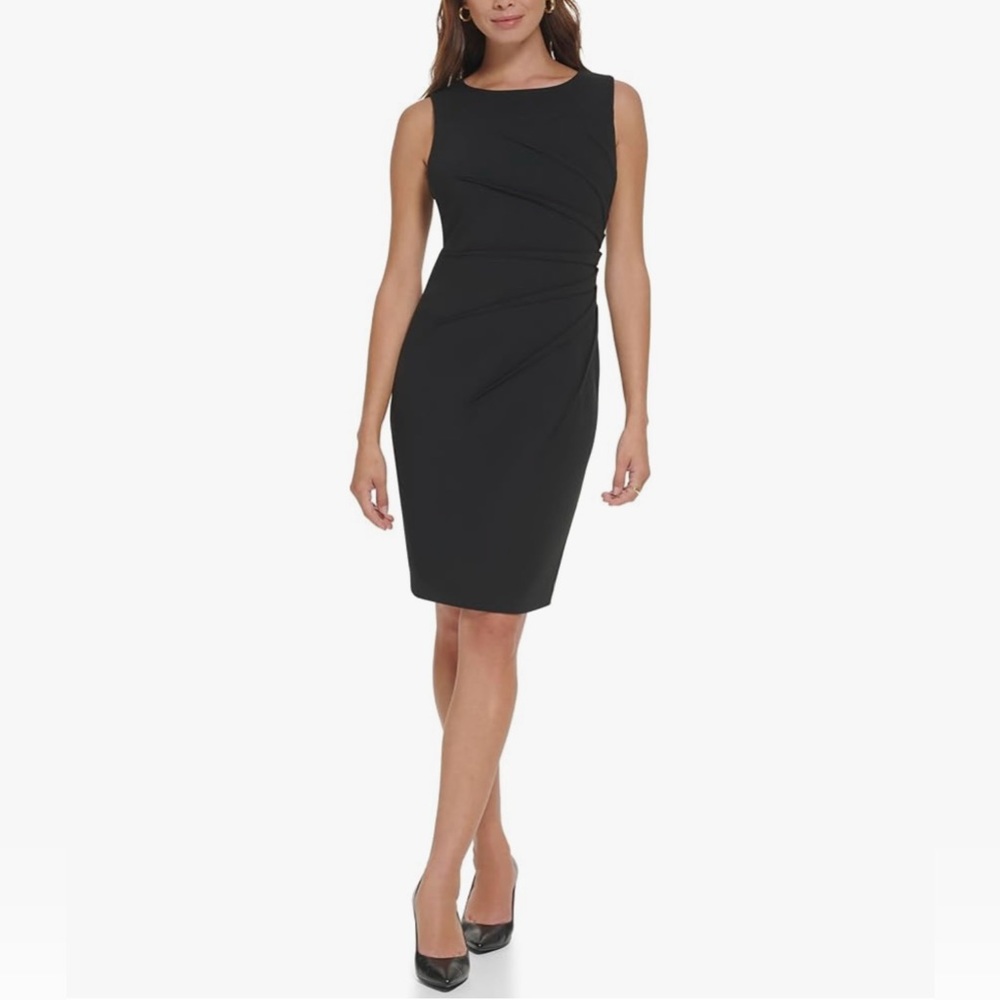 Calvin Klein Sleeveless Black Starburst Sheath Dress 🖤